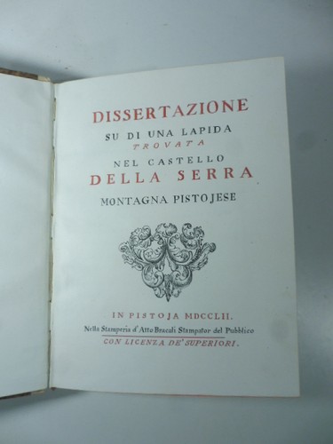 Dissertazione una lapida - su,